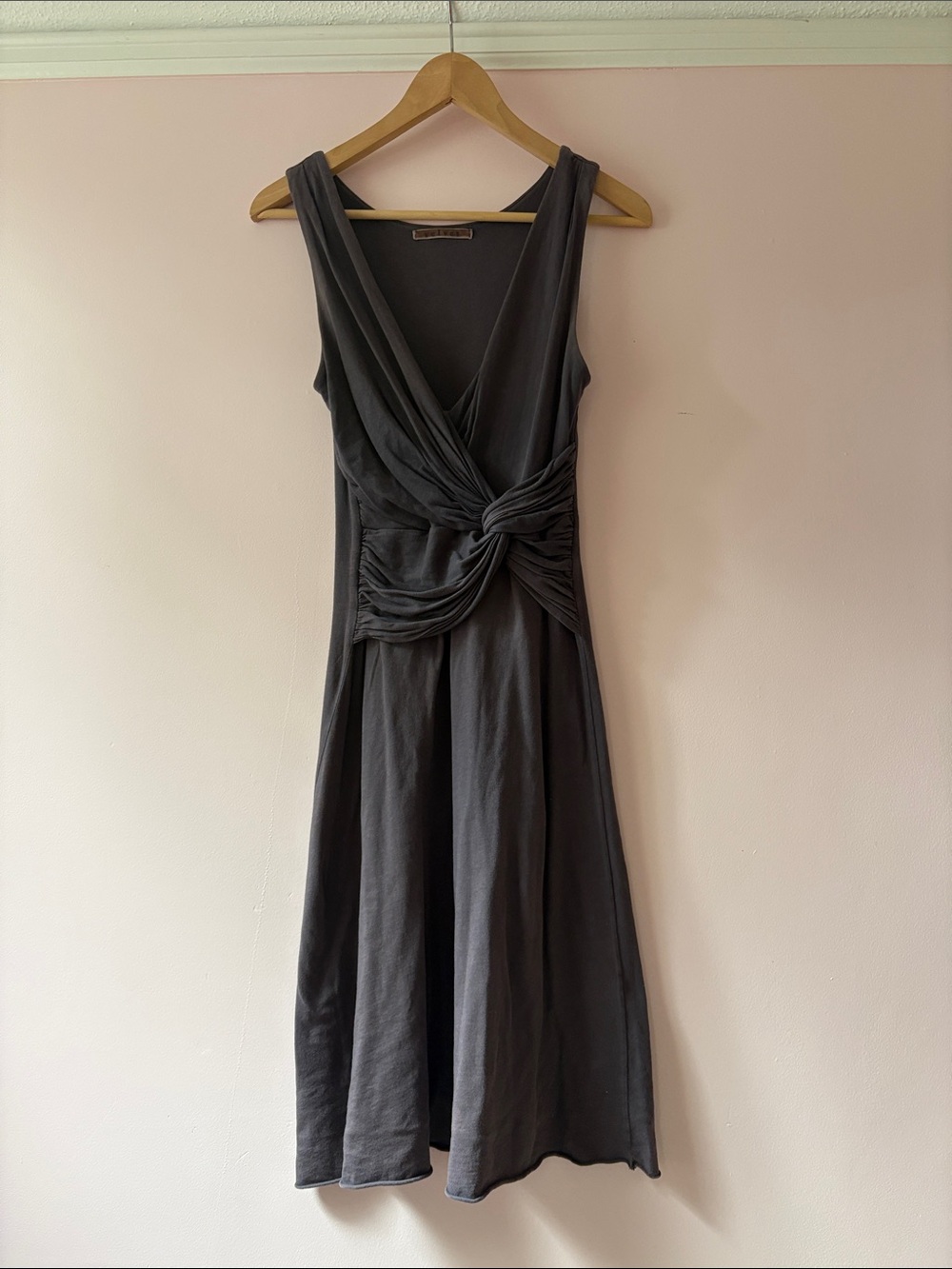 Velvet by Graham and Spencer soft double layer cotton twist front tank dress XS